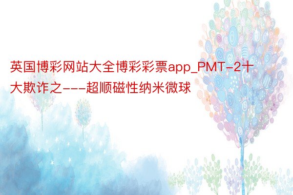 英国博彩网站大全博彩彩票app_PMT-2十大欺诈之---超顺磁性纳米微球